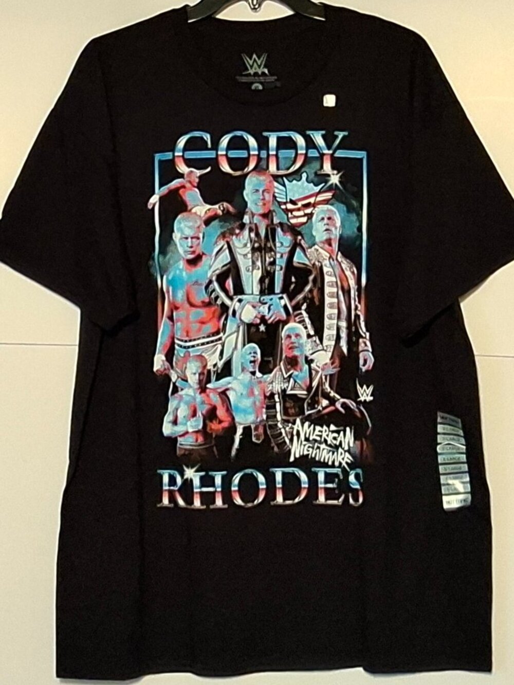 WWE Wrestler Cody Rhodes Collage Graphic Black T-Shirt